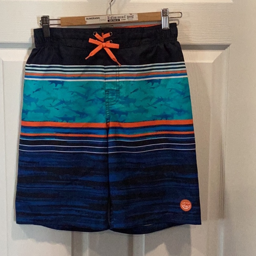 Kids Blue and Orange Swim Shorts